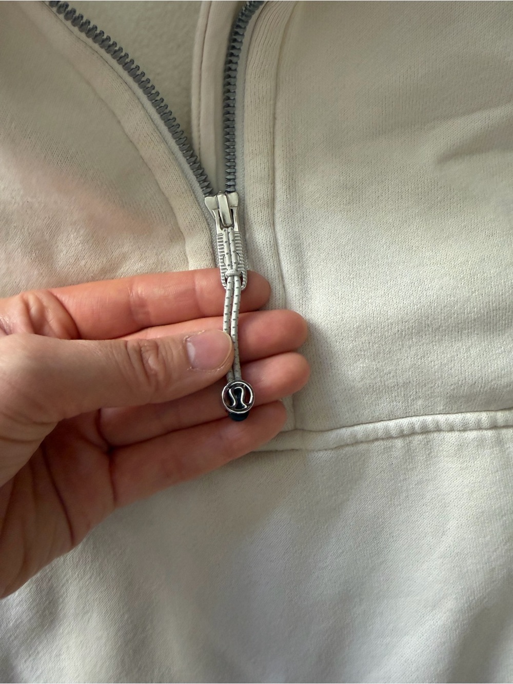 Lululemon Scuba Oversized Half-Zip Hoodie in Bone, Size M/L - Picture 5 of 6